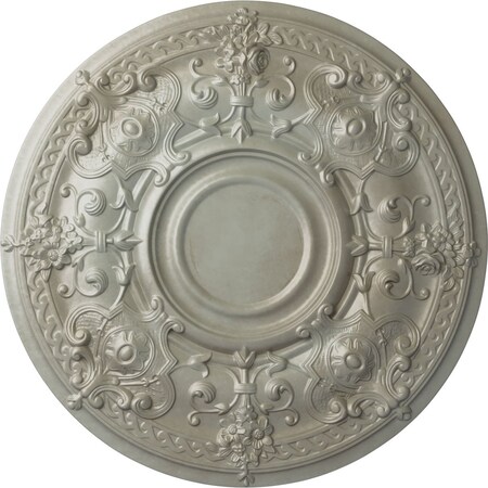 Ekena Millwork Oslo Ceiling Medallion (Fits Canopies up to 10 1/2"), Hand-Painted Flash Gold, 28 1/8"OD x 1 3/4"P CM28OSFLS